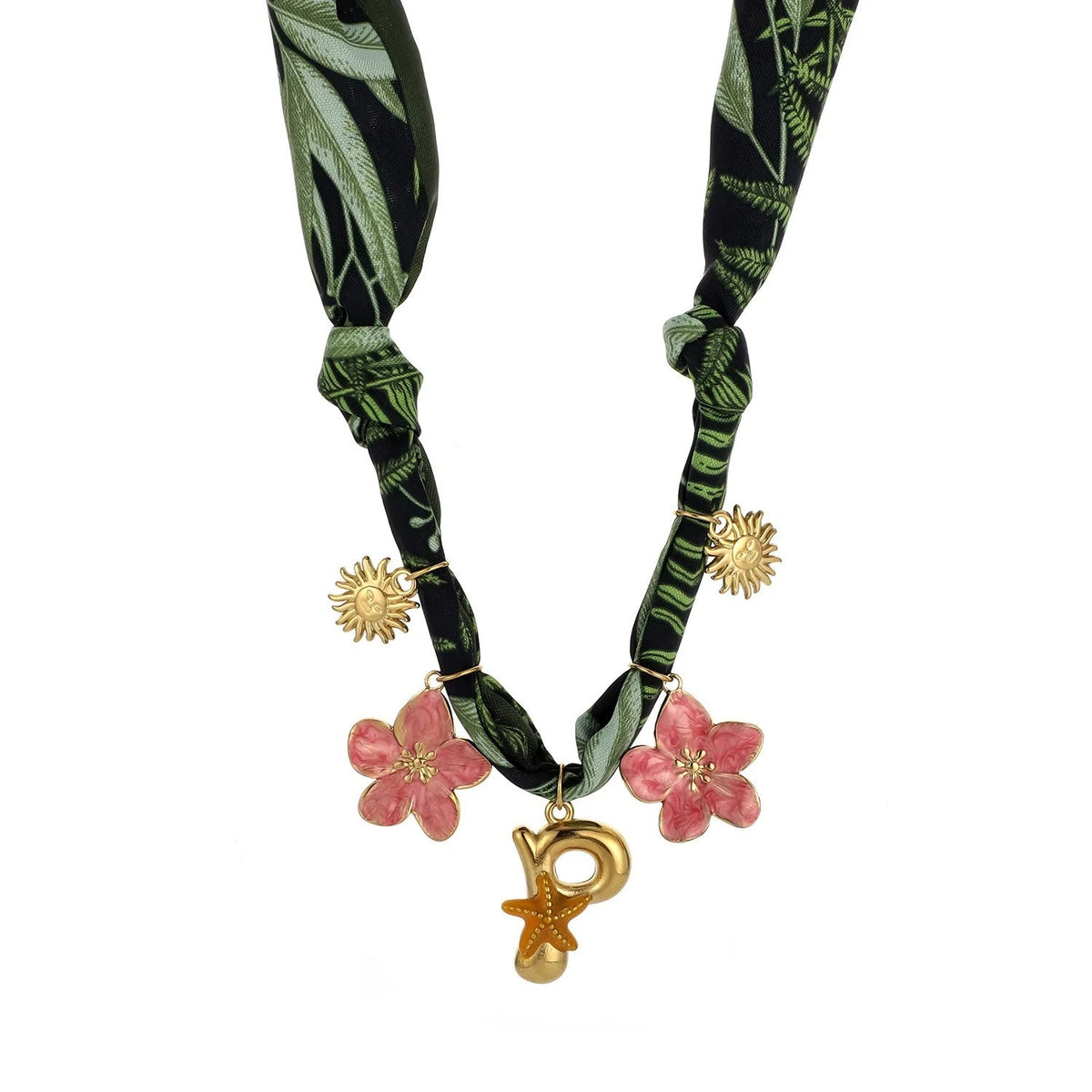 Initial Scarf Charm Necklace