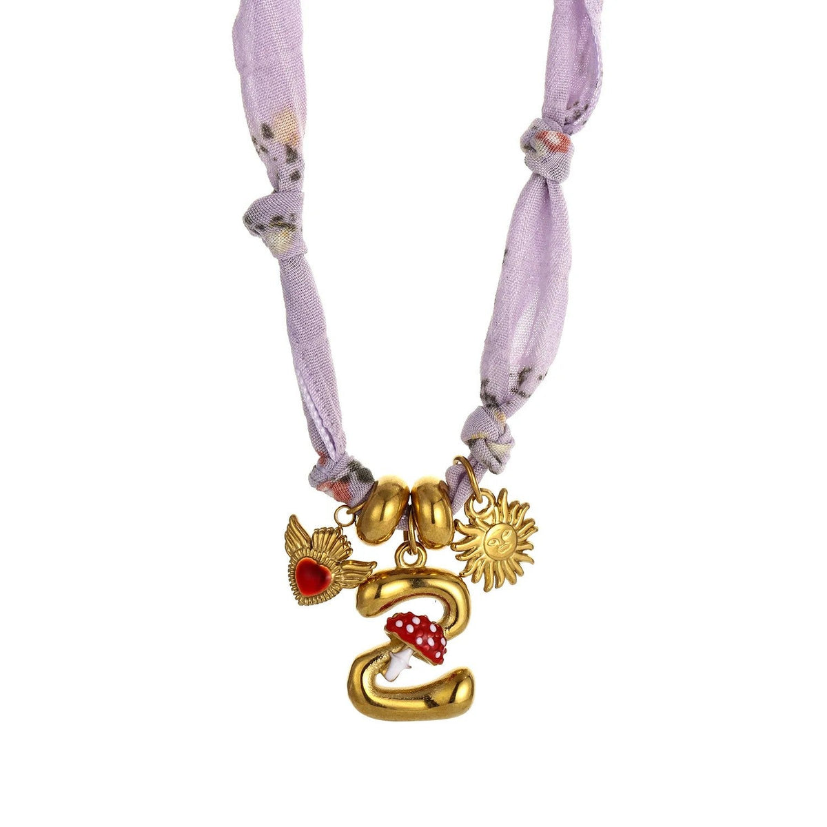 Initial Scarf Charm Necklace