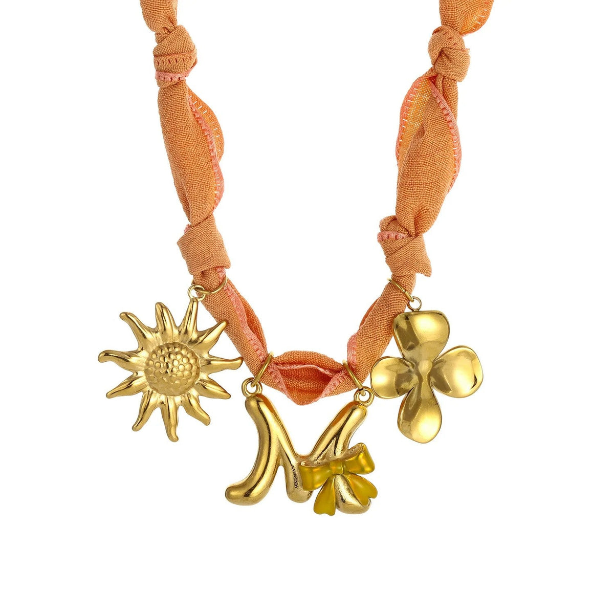 Initial Scarf Charm Necklace