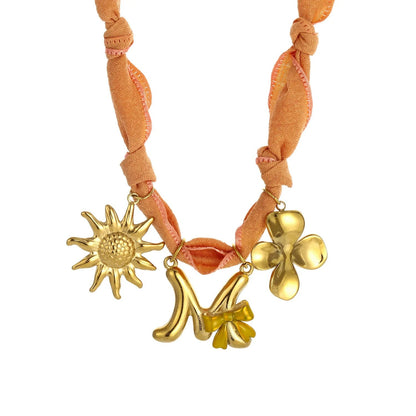 Initial Scarf Charm Necklace