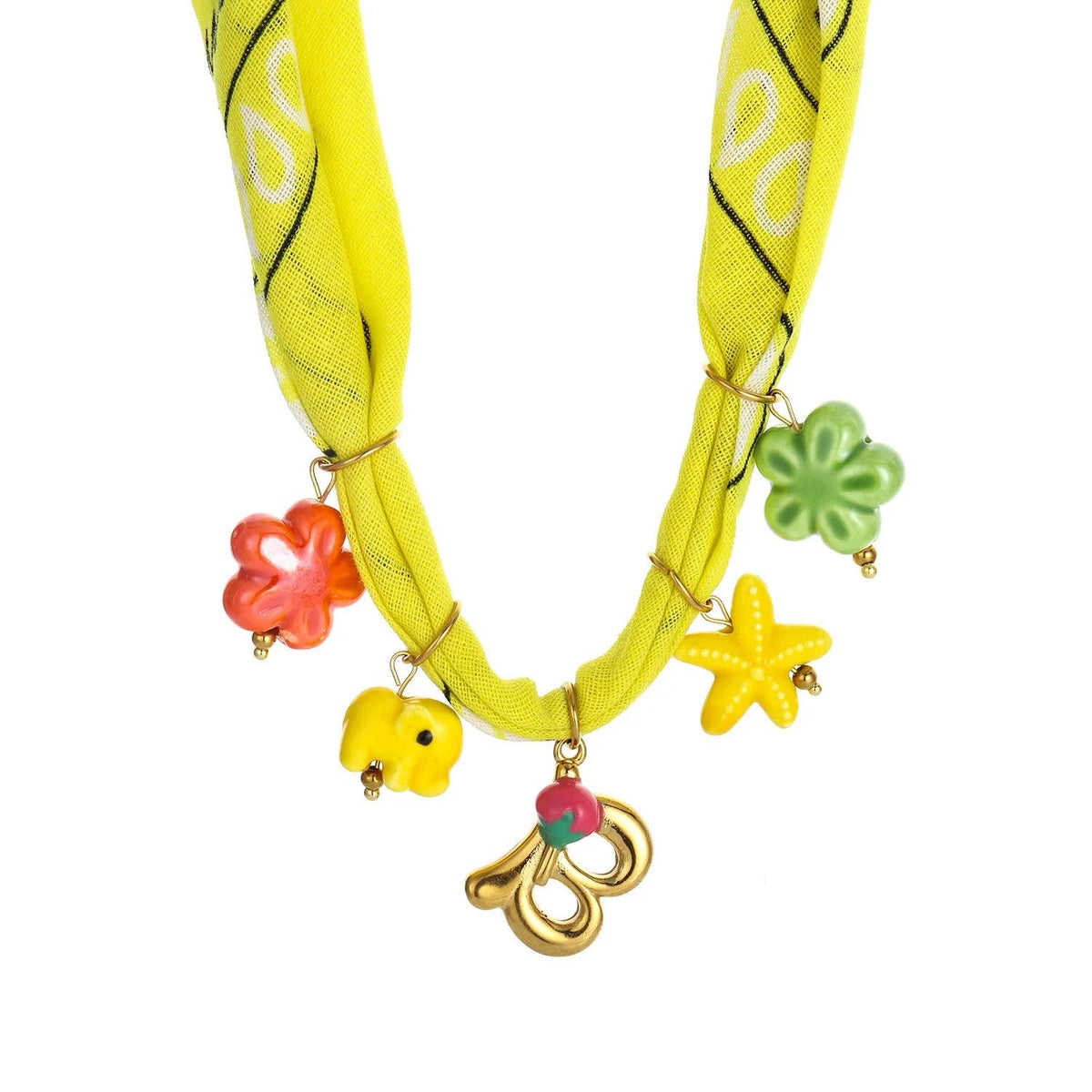 Initial Scarf Charm Necklace
