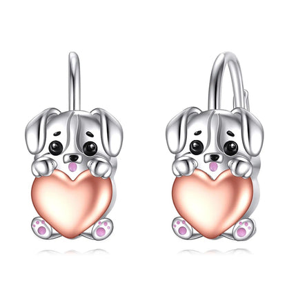 Puppy Heart Leverback Earrings