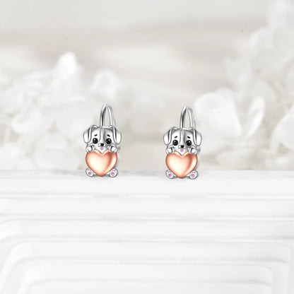 Puppy Heart Leverback Earrings