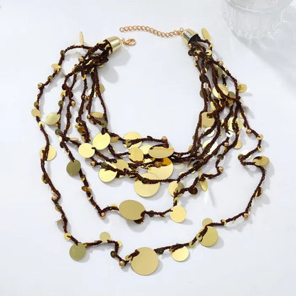 Layered Round Coin Necklace