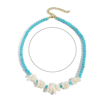 Turquoise Square & Teardrop Layered Necklace