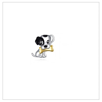 Black and White Puppy Stud Earrings