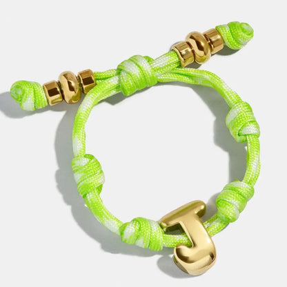 Red Rope Initial Knot Bracelet