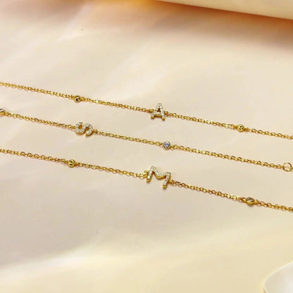 Crystal Initial M Link Bracelet
