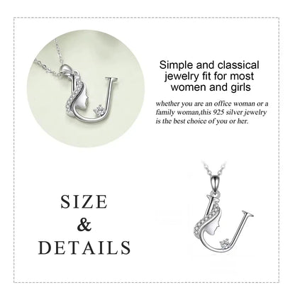 Crystal Initial Profile Necklace