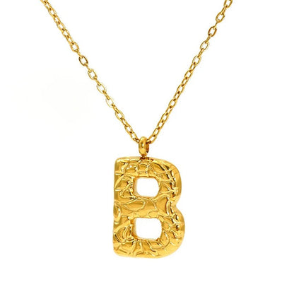 Textured Letter A Necklace
