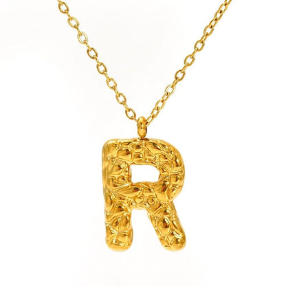 Textured Letter A Necklace