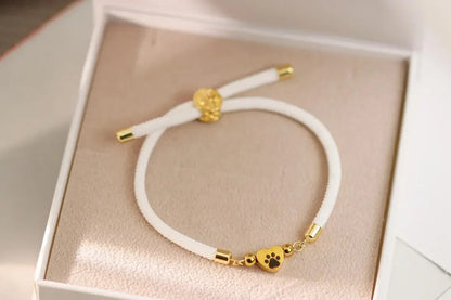Paw Print Heart Charm Bracelet