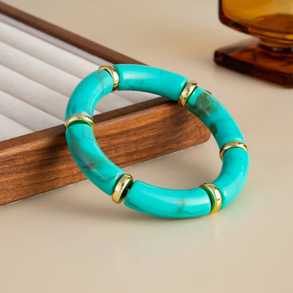 Turquoise Geometric Bead Bracelet