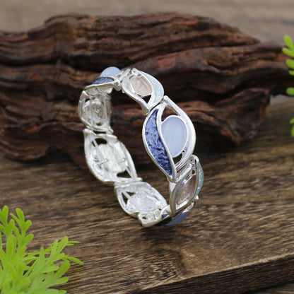 Colorful Leaf Bangle Bracelet