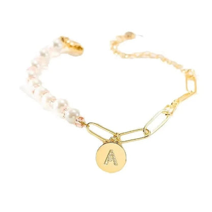 Pearl & Initial Link Bracelet