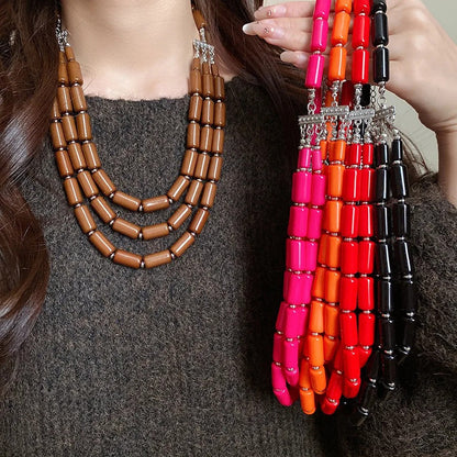 Colorful Tube Bead Jewelry Set