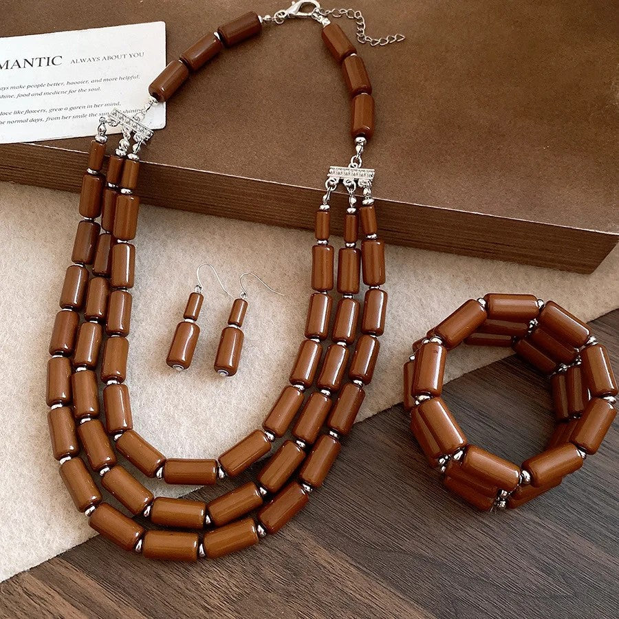 Colorful Tube Bead Jewelry Set