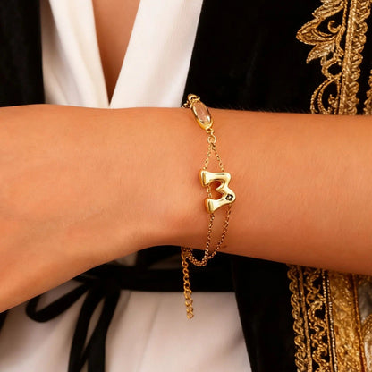 Gold-Tone Letter B Charm Bracelet