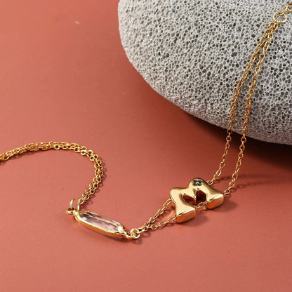 Gold-Tone Letter B Charm Bracelet