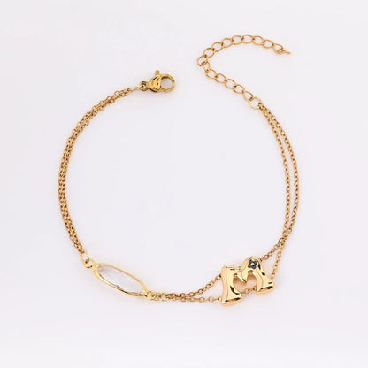 Gold-Tone Letter B Charm Bracelet