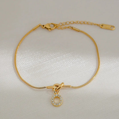 Crystal Initial Knot Bracelet