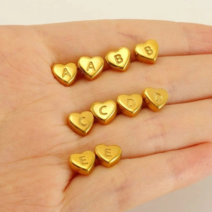 Engraved Initial Heart Stud Earrings