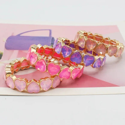 Multicolor Heart Cuff Bracelet