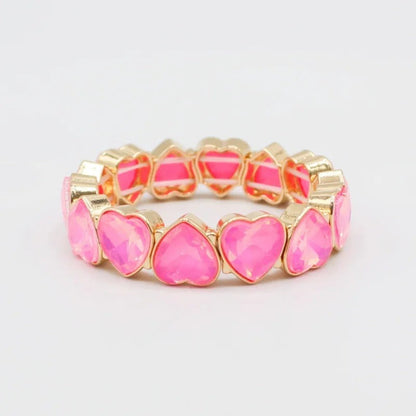 Multicolor Heart Cuff Bracelet
