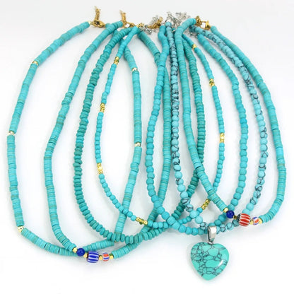 Turquoise Beaded Evil Eye Necklace
