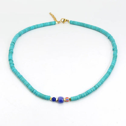 Turquoise Beaded Evil Eye Necklace