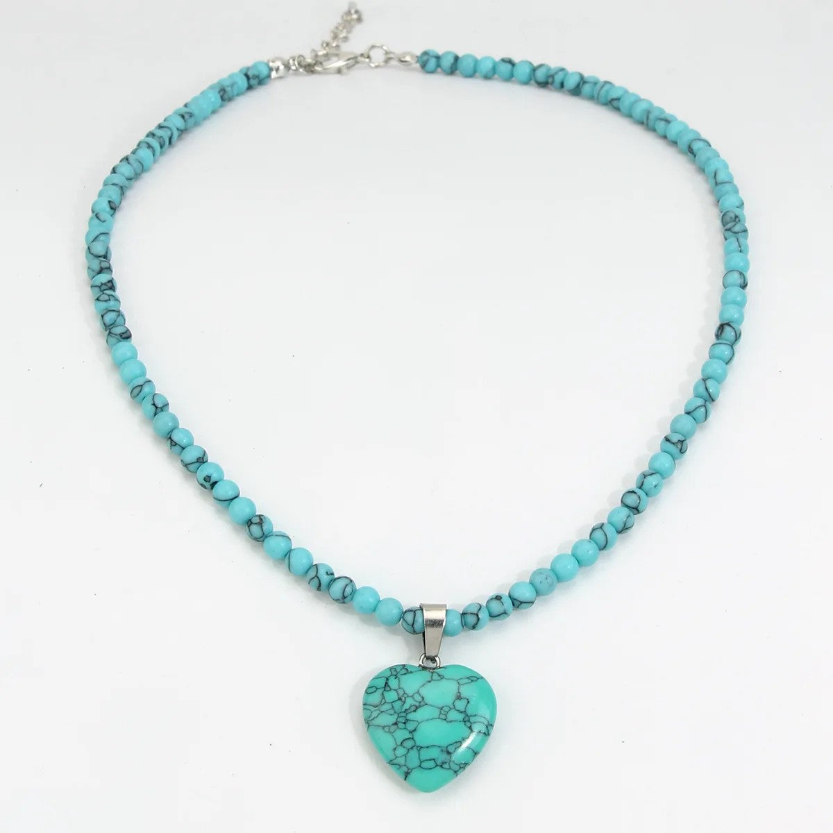 Turquoise Beaded Evil Eye Necklace