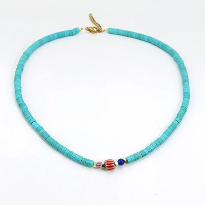 Turquoise Beaded Evil Eye Necklace