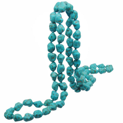 Turquoise Oval Beaded Necklace Set