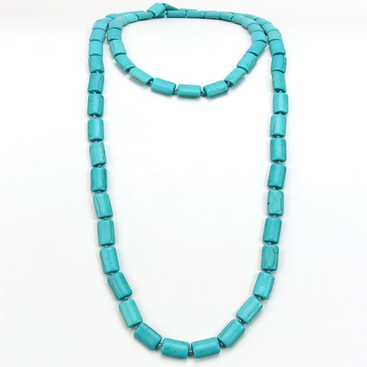 Turquoise Oval Beaded Necklace Set