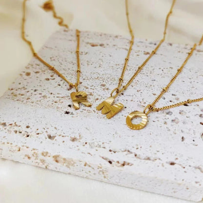 Textured Initial Necklace