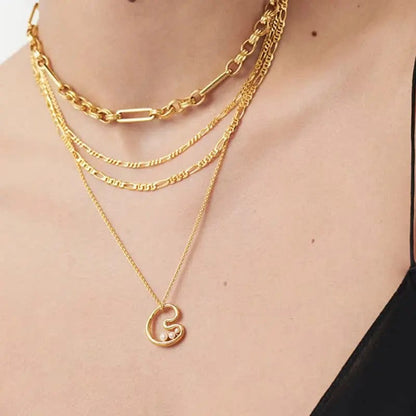 Pearl Initial Heart Necklace
