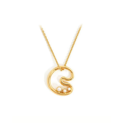 Pearl Initial Heart Necklace
