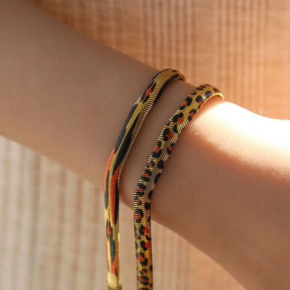 2pc Leopard Snake Chain Bracelet