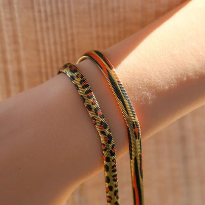 2pc Leopard Snake Chain Bracelet