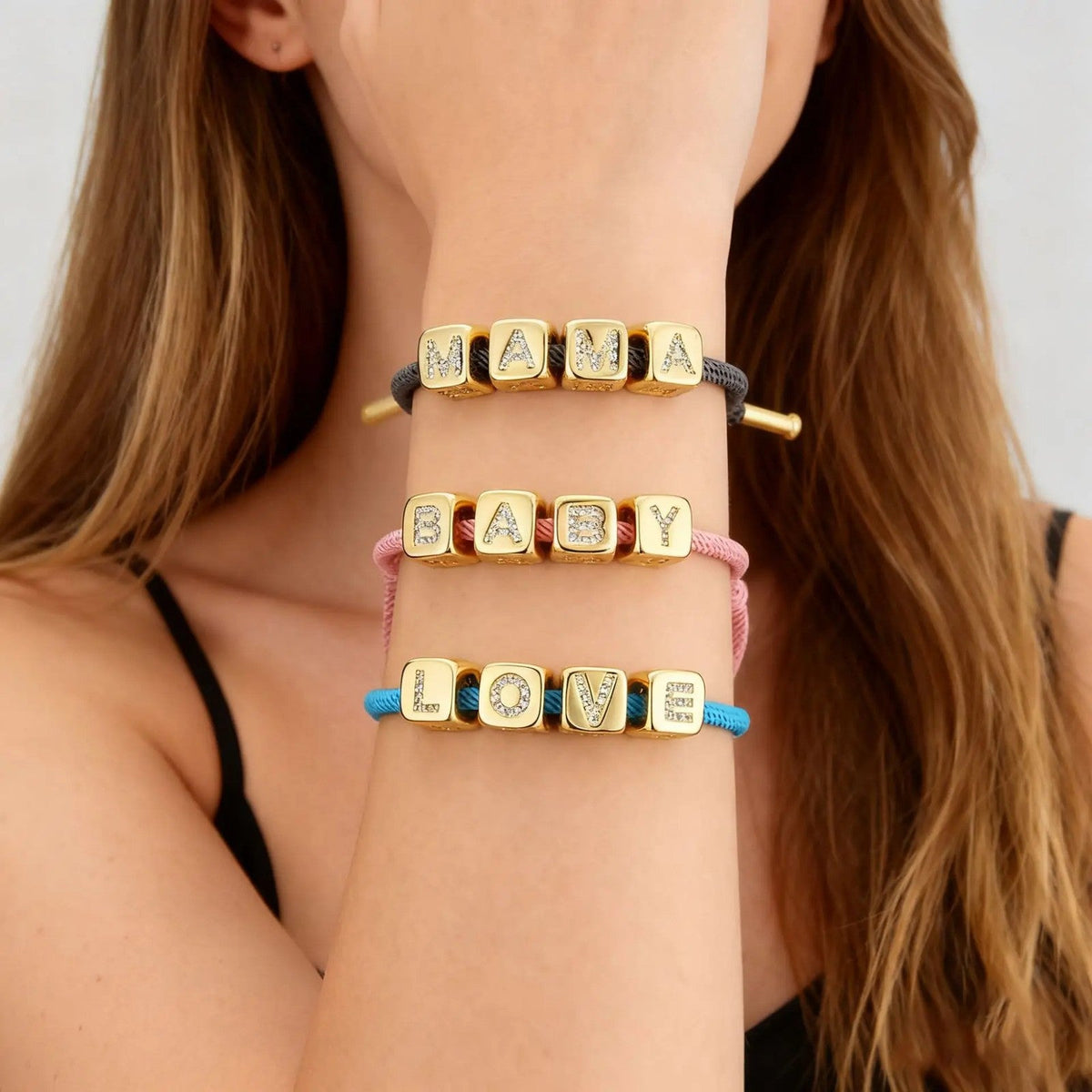 Crystal Initial Charm Bracelet