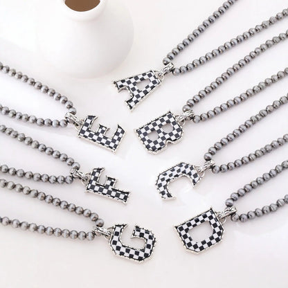 Checkerboard Letter Necklace