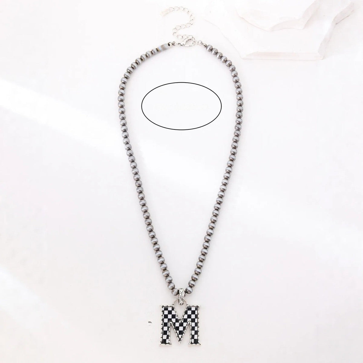 Checkerboard Letter Necklace