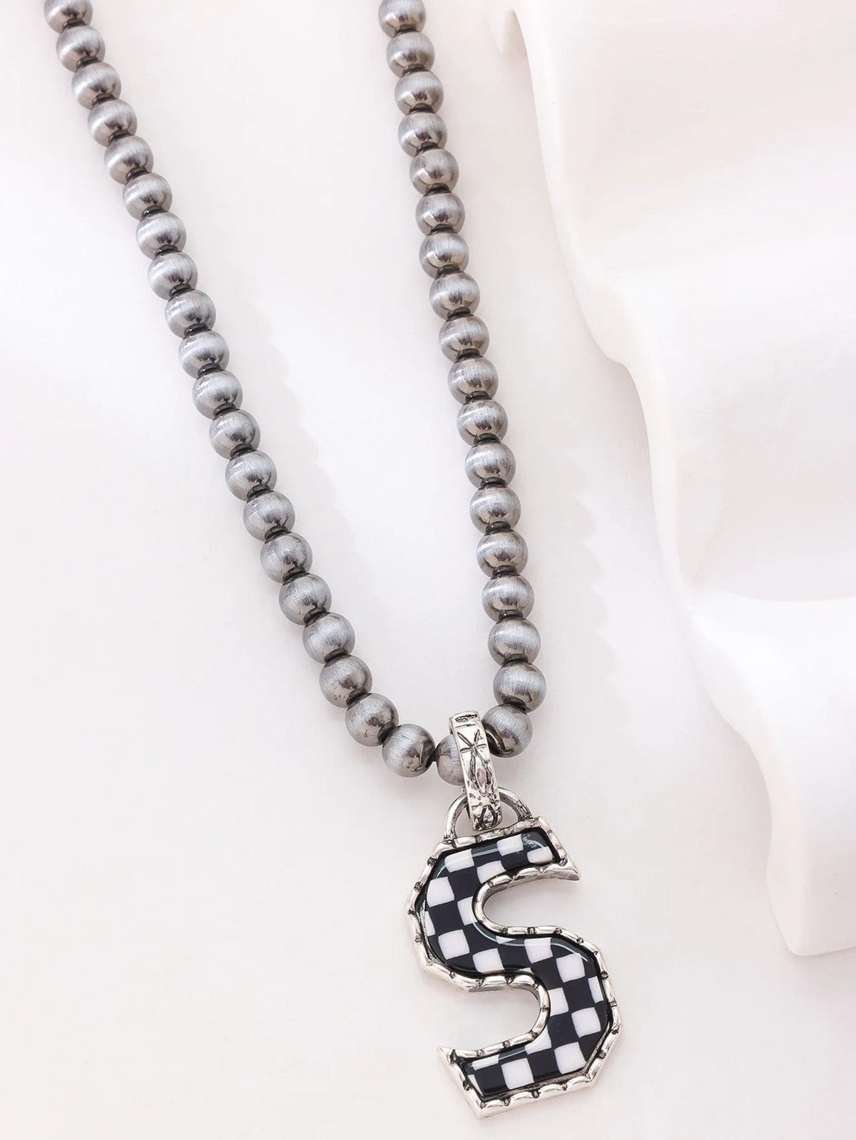 Checkerboard Letter Necklace