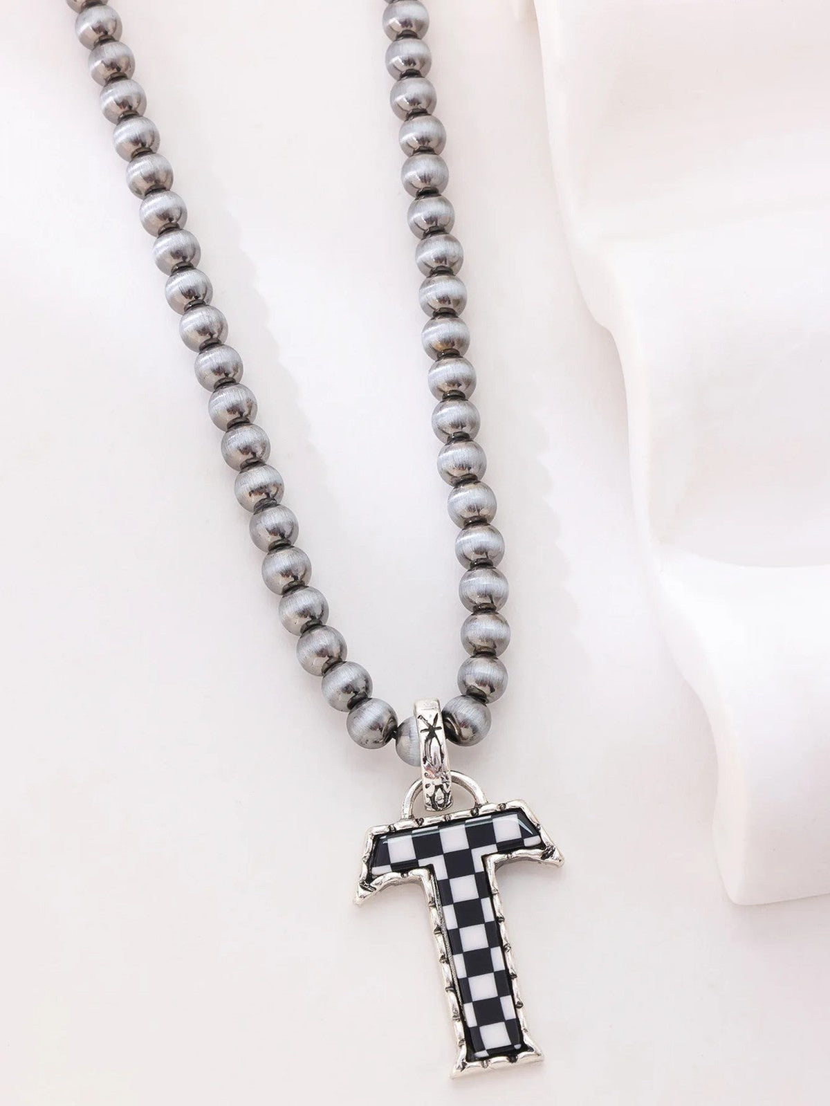 Checkerboard Letter Necklace