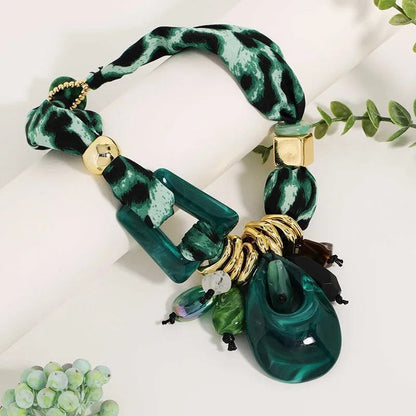 Teal Resin Statement Necklace