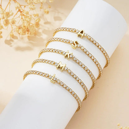 Crystal Letter Bracelet