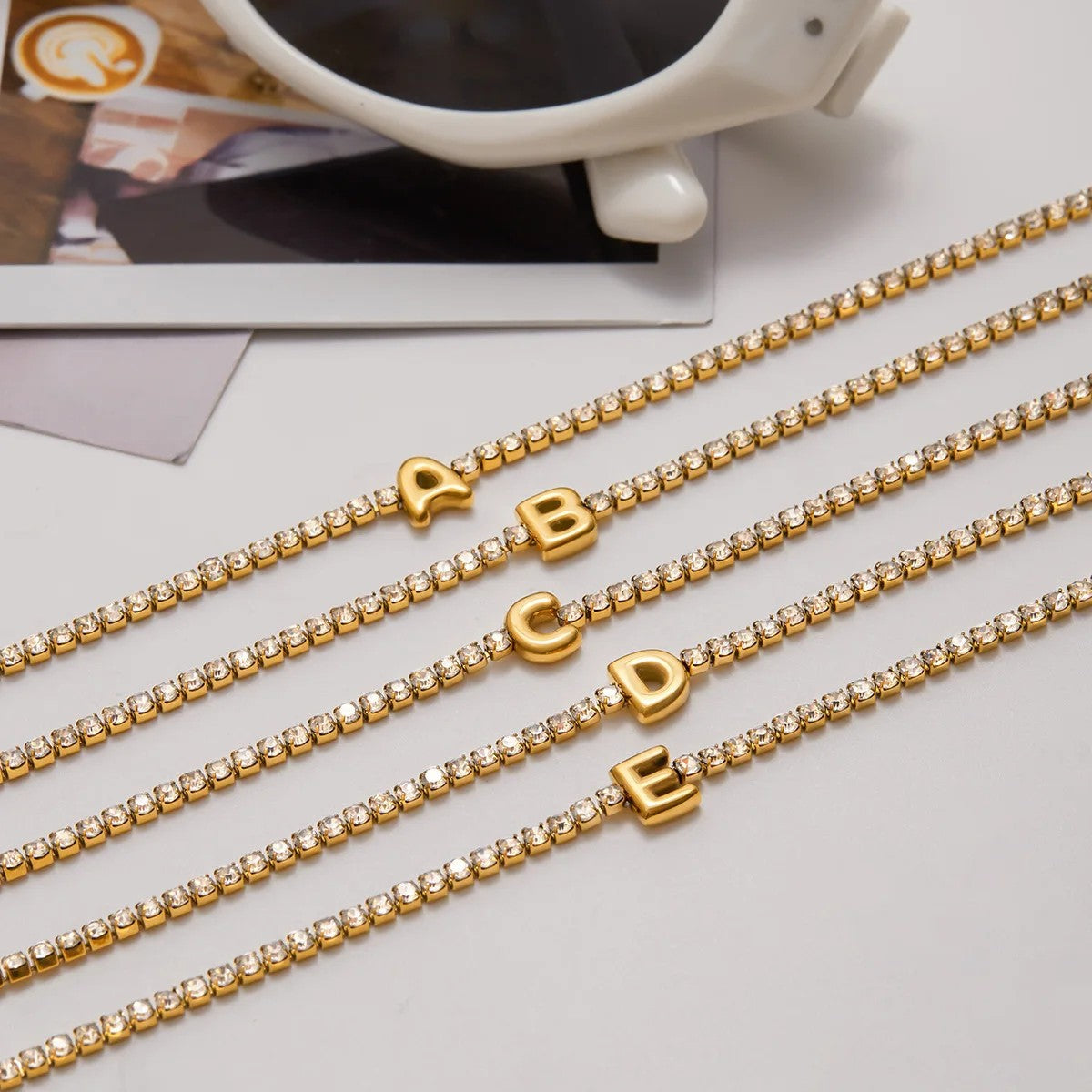 Crystal Initial Bracelet