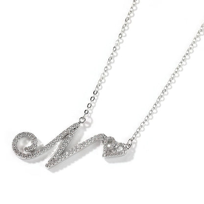 Crystal Cursive Initial Necklace