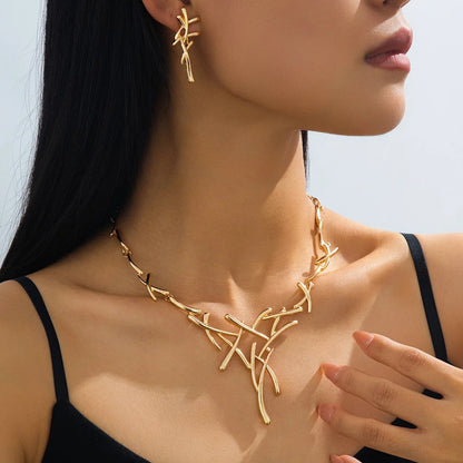 Gold-Tone Branch Necklace Set