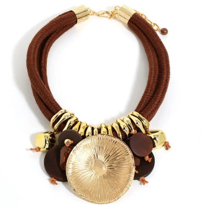 Green Rope Sunburst Necklace